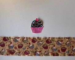 2 Kits Barra + Patch Aplique para Pano de Prato Cupcakes #28