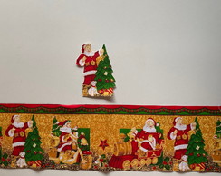 2 Kits Barra + Patch Aplique para 2 Pano de Prato Natal #57