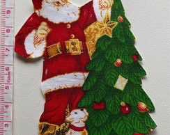 Patch aplique termocolante Papai Noel Arvore Natal 2 unidade