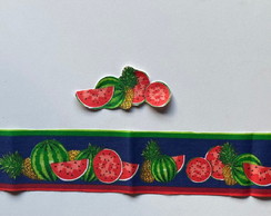 2 Kits Barra + Patch Aplique para Pano de Prato Melancia #11