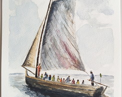 Aquarela Nº 146- Barco em Salvador