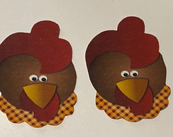2 Patch Aplique Termocolante Galinha Marron ( 2 Unidades )