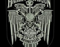 Patch Bordado Negativo Águia Harley Moto