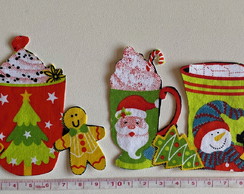 Patch Aplique Termocolante 3 Canecas de Natal