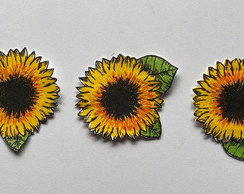 3 Patch Aplique Termocolante Girassol #7 ( 3 Unidades )