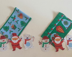 2 Kits Barra + Patch Aplique para Pano de Prato - Natal #28