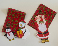 2 Kits Barra + Patch Aplique para Pano de Prato - Natal #27