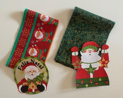 2 Kits Barra + Patch Aplique para Pano de Prato - Natal #34