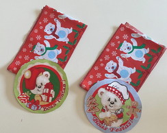 2 Kits Barra + Patch Aplique para Pano de Prato - Natal #61