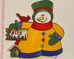 Patch Aplique Termocolante Boneco de Neve Feliz Natal Grande