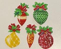 Patch Aplique Termocolante 5 Bolas de Natal
