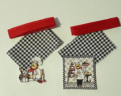 2 Kits Barra + Patch Aplique para Pano de Prato Chef Coz #16