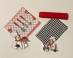 2 Kits Barra + Patch Aplique para Pano de Prato Chef Coz #13
