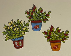 3 Patch Aplique Termocolante 3 Vasos com Pimentas #2