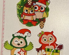 Patch Aplique Termocolante Natal 3 Corujas