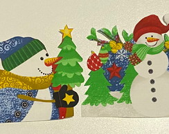 2 Patch Aplique Termocolante Bonecos de Neve