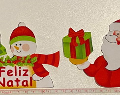 2 Patch Aplique Termocolante Boneco de Neve e Papai Noel