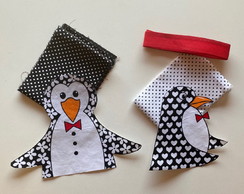 2 Kits Barra + Patch Aplique para 2 Panos Prato Pinguim #1