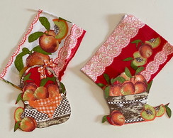 2 Kits Barra + Patch Aplique para Pano de Prato Pessego #1