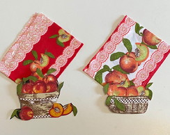 2 Kits Barra + Patch Aplique para Pano de Prato Pessego #2