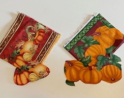 2 Kits Barra + Patch Aplique para Pano de Prato Aboboras #6