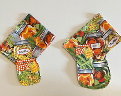 2 Kits Barra + Patch Aplique para Pano Prato 4 Pote Geleia
