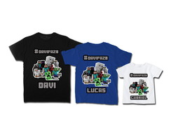 Kit Camisetas Infantis Minecraft Personalizadas