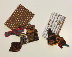 2 Kits Barra + Patch Aplique para Pano de Prato Café #39