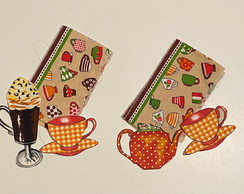 2 Kits Barra + Patch Aplique para Pano de Prato Café #45