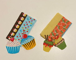 2 Kits Barra + Patch Aplique para Pano de Prato Cupcakes #38