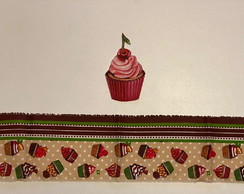 2 Kits Barra + Patch Aplique para Pano de Prato Cupcakes #34