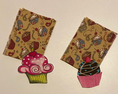 2 Kits Barra + Patch Aplique para Pano de Prato Cupcakes #29