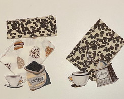 2 Kits Barra + Patch Aplique para Pano de Prato Café #15
