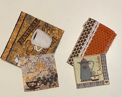 2 Kits Barra + Patch Aplique para Pano de Prato Café #44