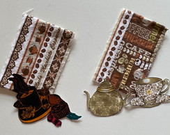 2 Kits Barra + Patch Aplique para Pano de Prato Café #41