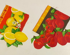 2 Kits Barra + Patch Aplique para Pano de Prato - Frutas #10