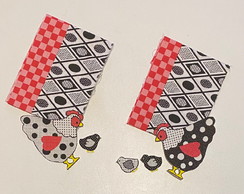2 Kits Barra + Patch Aplique para Pano de Prato Galinhas #9