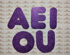 Letras ou Números Eva com Glitter 13 cm