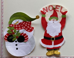 Patch Aplique Termocolante Papai Noel e Boneco de Neve