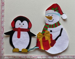 Patch aplique termocolante Boneco de Neve #9 ( 2 unidades )