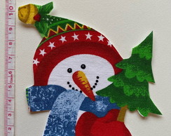 Patch Aplique Termocolante Boneco de Neve com Arvore