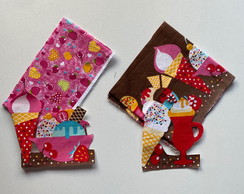 2 Kits Barra + Patch Aplique para Pano de Prato - Doces #10