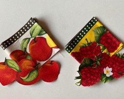 2 Kits Barra + Patch Aplique para Pano Prato Pessego e Framb