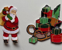 Patch Aplique Termocolante Papai Noel com Presentes