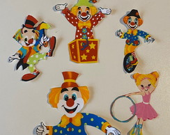 4 Patch Aplique Termocolante Circo Palhaços e Bailarina