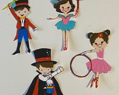 4 Patch Aplique Termocolante Circo Magico e Bailarina