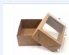10 Caixas Com Visor 24 Comp X 19 Larg X 10 Alt Cor Kraft