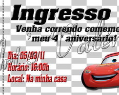 Convite Ingresso Cars