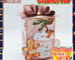 Arquivo de corte caixa Milk Natal Rosa