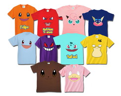 Kit Camisetas Infantis Pokemon com 10